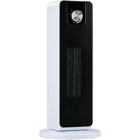 Chauffage d’Appoint Électrique 2000W – Radiateur Soufflant Céramique Oscillant avec Poignée et Protection Antichute – Pour Pièces jusqu’à 20 m² – 21x21x46 cm, Blanc (1/5)