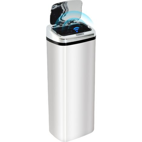 50L Infrared Touchless Automatic Motion Sensor Dustbin Stainless Steel Trash Can Home Office (1/5)