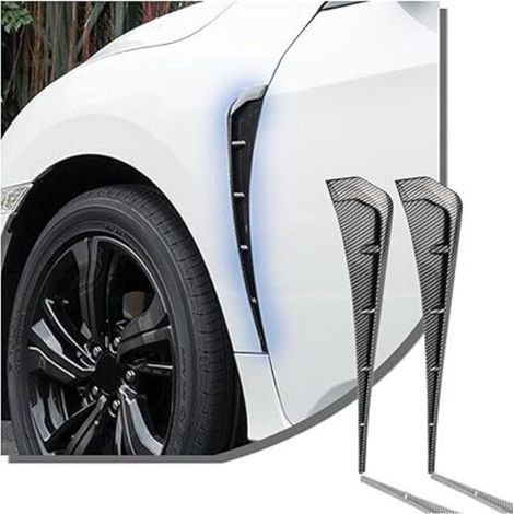 2 Pièces Prise D'Air Décorative de Voiture, Voiture Latérale Flux D'air Grille D'entrée D'air Évent, EntréE D'Air DéCorative De Capot Voiture Couvercle D'Admission D'Air(Carbone Fibre) (1/4)