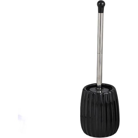 Brosse Toilettes WC Balayette WC et Supports Balai en Céramique INOX Forme de Diamant Noir (1/5)