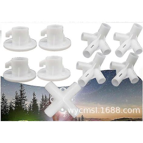 Tente de jardin 3x3m - Raccords de remplacement pour supports d'angle et centraux, connecteurs de fixation pour abri, pièces détachées de structure, kit de réparation pour tonnelle extérieure (1/4)