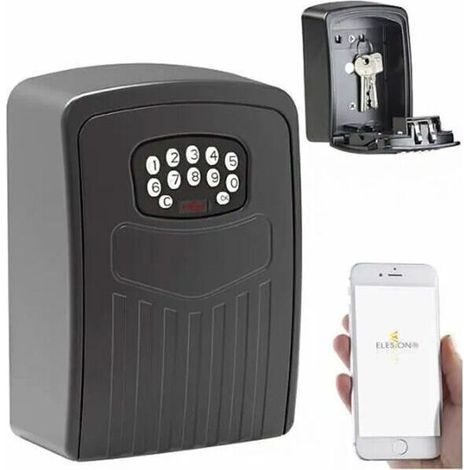 Coffre-fort à clés connecté - Protection - Modèle étanche - Code à 6 chiffres - Métal - IP54