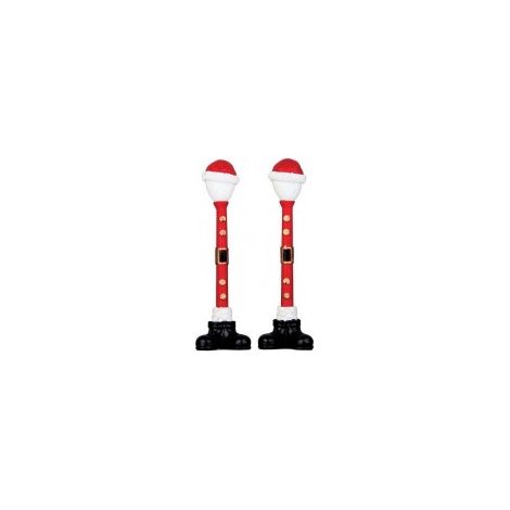 Set 2 Lampioni Babbo Natale per presepe h10,8 cm