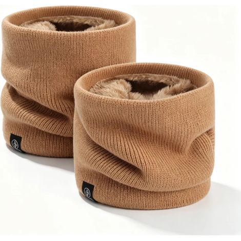 Écharpe polaire chaude d'hiver, épaisse pour une protection contre le vent et la poussière, unisexe, adaptée à la luge sur neige, tricot polaire double couche. (1/5)