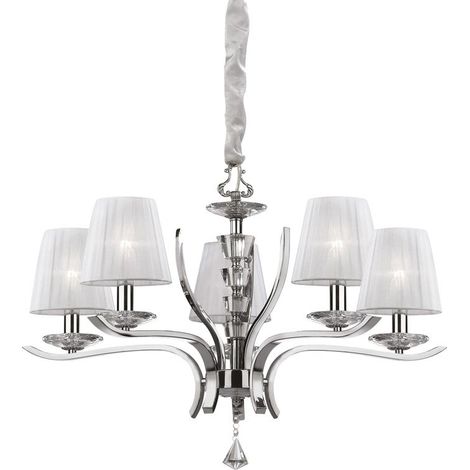 Lampadario Classico Pegaso Metallo Bianco 5 Luci E14