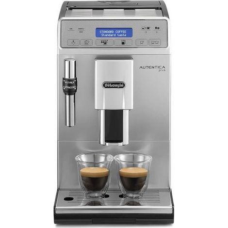 Delonghi – Cafetière à dosettes expresso broyeur – Ultra compacte 19,5cm – 13 niveaux de mouture – Buse vapeur pour boissons lactées – Argent (1/5)
