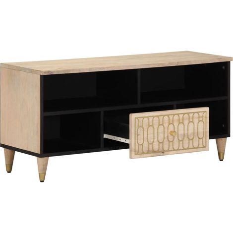 Meuble TV Banc TV Armoire TV 100x33x46 cm bois massif de manguier (1/5)