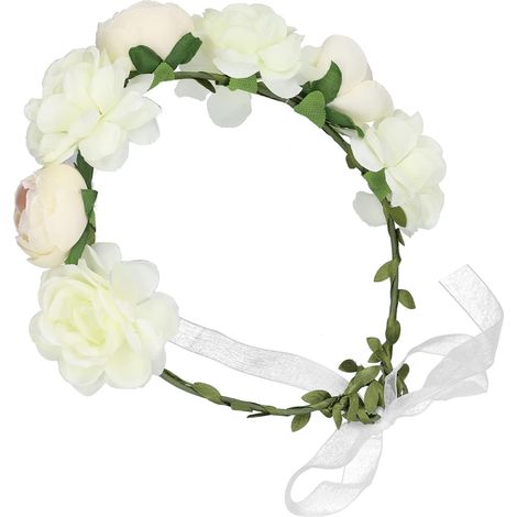 Bandeau Floral Artificiel, Couronne de Fleurs Réglable pour Femme, Jolie Couronne de Cheveux pour les Fêtes et les Séances Photo, Fabriquée à Partir de Matériaux de qualité supérieure (1/5)