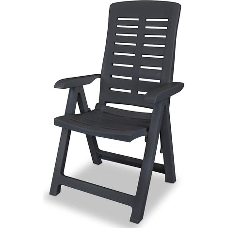 Maison Exclusive - Fauteuils pliants inclinables, lot de 2, en plastique anthracite (1/5)