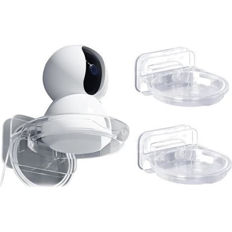 Support Caméra Mural Boîtier Surveillance - Plastiques Universels Supports Kit pour Caméra Dôme, Surveillance Intérieure, Sécurité Système Extérieur, avec Gestion des Câbles, 2 pièces (1/5)