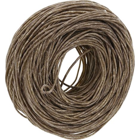 Mèche en chanvre bio 61m, cœur coton, cire d'abeille pure pour lampe à huile DIY, teinte foncée, lot unique (1/5)