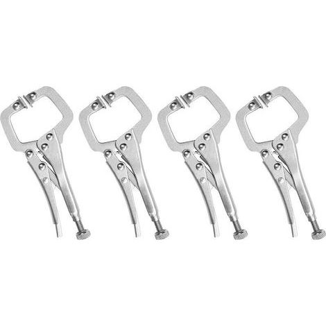6.5" Serre Joint en Métal en C avec Vis Réglable et Plaques Pivotantes (Lot de 4) - Mini Pince de Serrage de Soudure pour les Surfaces Inégales, Angles, Artisanat et Loisirs (1/4)