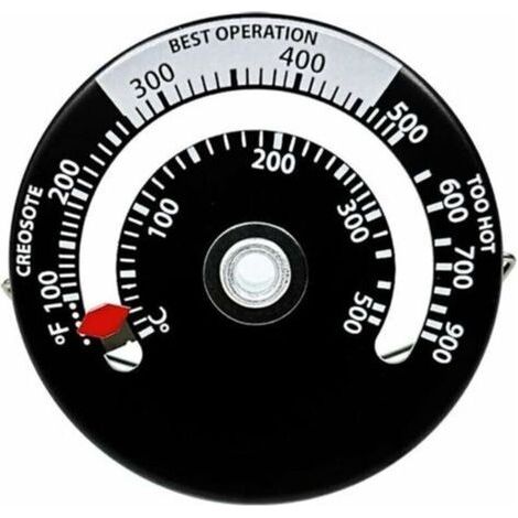 Thermomètre De Poêle Magnétique pour Surface De Poêle Et Conduit De Cheminée Rendement De Température De Combustion Et Optimisation De La Consommation De Carburant(1 pcs) (1/5)
