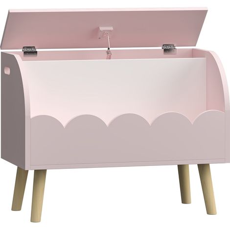 Baúl de juguetes 60 x 30 x 44 cm rosa blanco 030009286 (1/5)