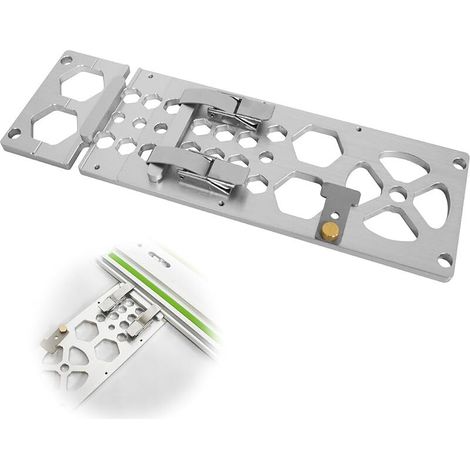 Guide à Angle Droit 90°, Pince de Guidage pour Scie Circulaire Aluminium avec Acier Inoxydable, Compatible pour Makitas Rails, 340 108mm (1/5)