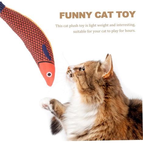 Orange Fish Shaped Catnip Cat Toy Natural Catnip Inside Satisfy Cats Playing And Grinding Demand