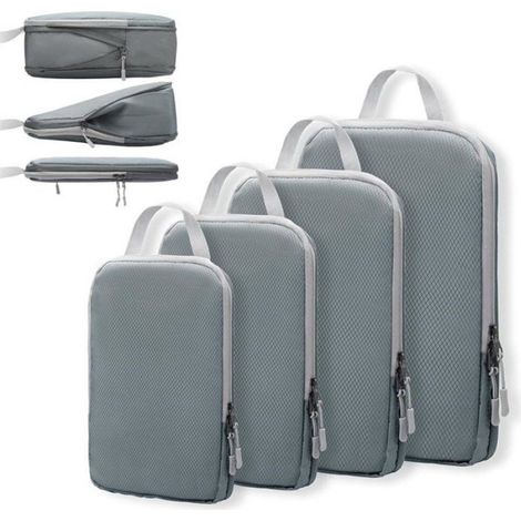 Sac De Rangement - Cube De Rangement En Polyester 600D Impermeable - Pour Valise Ou Sac A Dos - Lot De 4 (1/5)