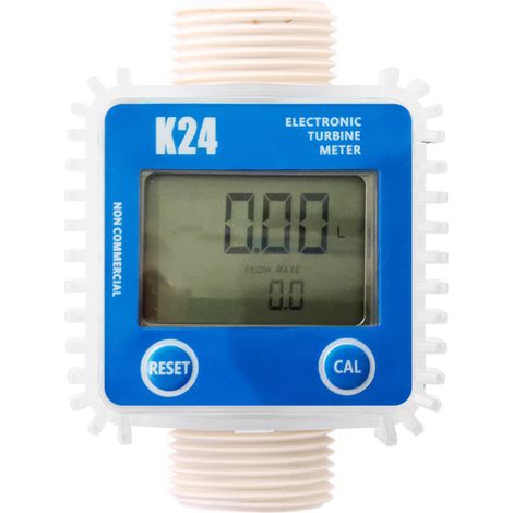 Caudalímetro digital de turbina Irovami K24, para diésel, combustible, productos químicos, agua, precisión ±1%, unidades LTR/GAL/PT/QT (1/5)