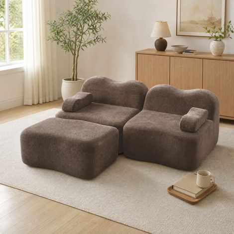 canape dangle modulable 2-4 places velours brun OKMYHOME (1/5)
