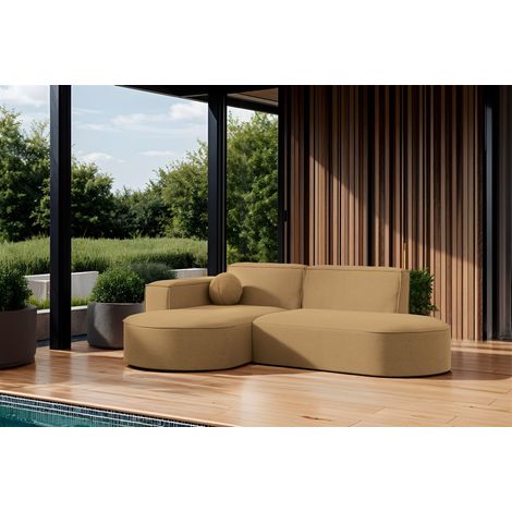 Garten Ecksofa SUNDAY XS in wetterfester Stoff ART-N Caramel Ottomane Links (1/2)