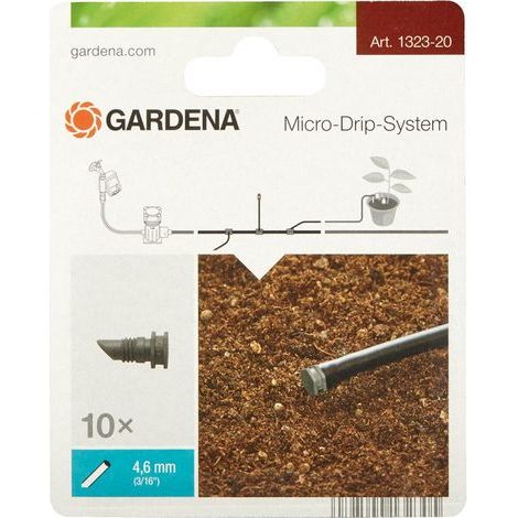 MDS.-Gardena Grapa Micro-Drip-System negro 30 x 20 x 20 cm 3/16 -4,6 mm a 10 unidades (1/5)
