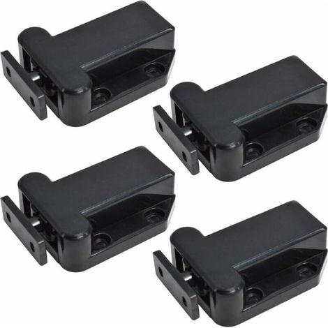 4 pièces Fermeture porte placard Loquets pour placards Fermoirs pour placards Armoire Catches verrou pour armoire de meuble (noir) (1/5)