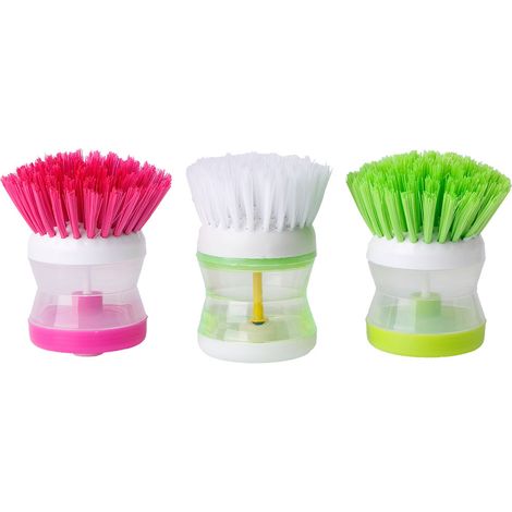 Brosse à vaisselle avec distributeur de savon pour la cuisine - Brosse en plastique pour casseroles et vaisselle-AquaForge (1/5)