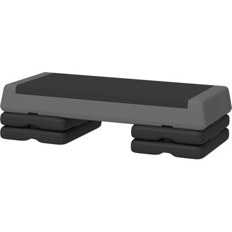 Aerobic-Stepper, 10,5/15,5/20,5cm Höhenverstellbare Steppbrett, rutschfest, für Zuhause, Fitnessstudio, Büro, Kunststoff, Grau