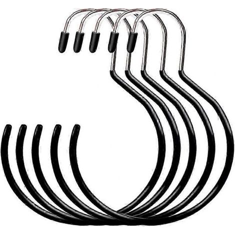 Porte-écharpes rond – Organise foulards, châles, cravates, ceintures, étoles et plus encore – Lot de 5 (noir) (1/5)