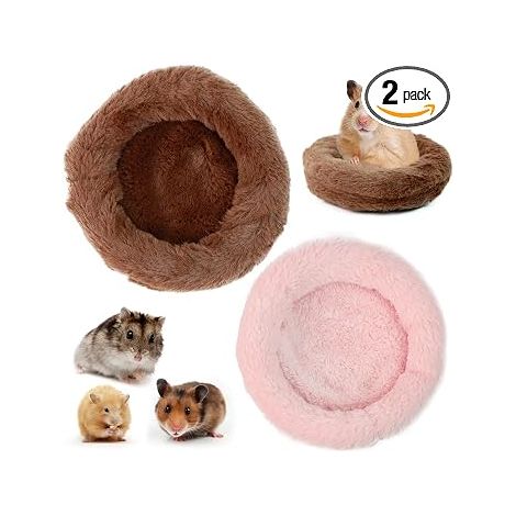 2 Lit de Cochon d'Inde, Lit de Hamster Mignon Rond, Niche pour Animaux Douce et Soyeuse, Convient aux Chinchillas - MMCD-ZGL-05441 (1/5)
