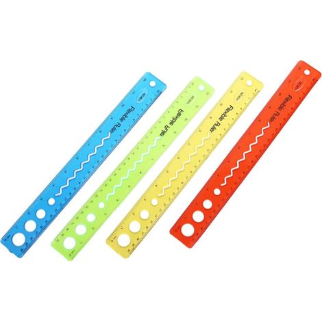 Règle VILLCASE 30 cm en PVC de couleur aléatoire pour étudiants (1/5)