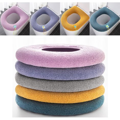 5 weiche Toilettenkissen aus Stoff, Badematte, Toilettensitzbezug.