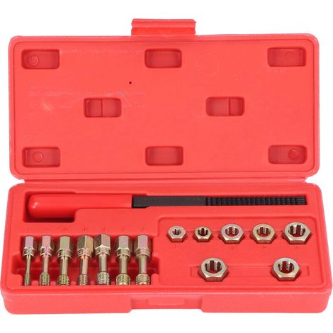 Kit d'outils de réparation de restauration de filetage métrique 15 pièces/ensemble avec 7 tarauds et lime 1 pièce pour voiture (1/5)