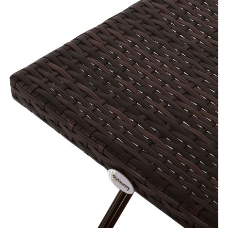 Tisch Beistelltisch klappbar 40x40x40 Rattan Braun HAVRYA (1/4)
