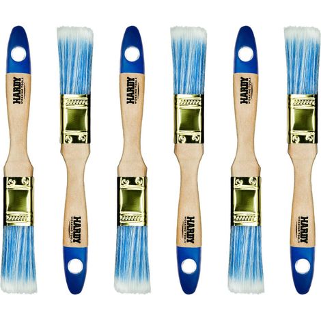 Lot de 6 Pinceaux Plats 25 mm Série 42, Pinceau pour Lasure sur Bois et Vernis Métal - Poils Synthétiques Clairs (1/4)