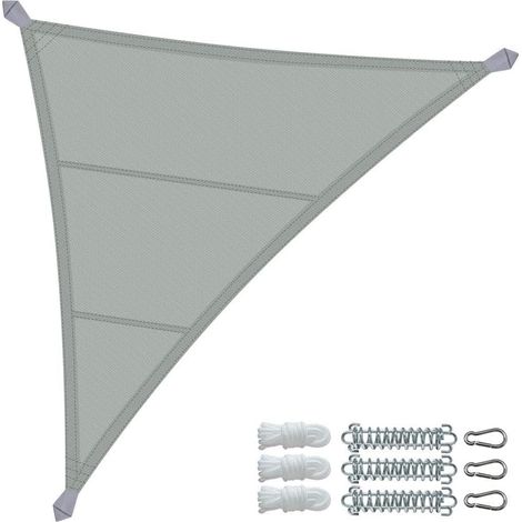 VOUNOT® Wasserdicht Sonnensegel Dreieckig mit Befestigung Set, 5x5x5m, Anthrazit