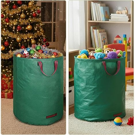 Garden Waste Sacks Handle Self-Standing Waterproof Foldable Leaf and Waste Bags (1/4)