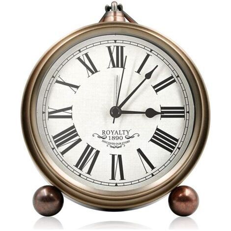 Reveil Matin, Reveil Vintage, Retro Alarme Réveil avec Grand Cadran Réveil Analogique pour Enfant Adulte Silencieux Quartz Non Tic-tac Horloge, Deco Maison