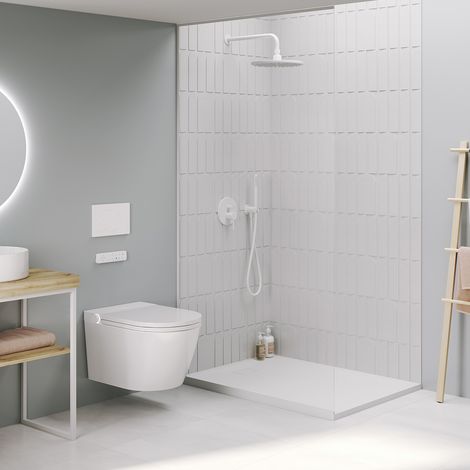 Mizubath -Water giapponese sospeso - Idromassaggio di pulizia - Asciugatura ad aria calda - Telecomando e pannello - Modello Rada display bianco (1/5)