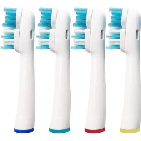 Lot de 16 brosses à dents électriques Oral-B de rechange (4 x 4) avec étiquettes Oral-B Dual Clean SB-417A (1/4)