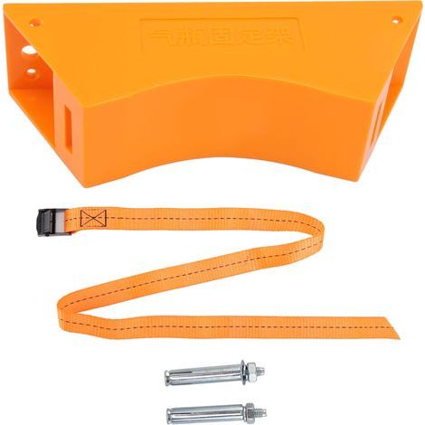 Support mural en plastique pour bouteille de gaz, support fixe orange avec vis d'expansion et sangle de sécurité (1/5)