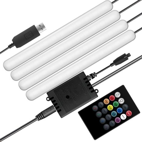 Musikgesteuerter LED-Streifen für das Auto, RGB 4x12