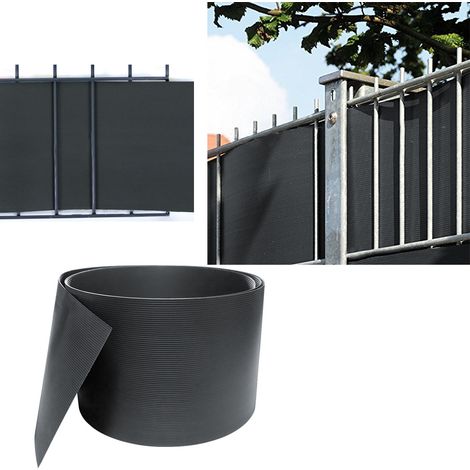 Jiubiaz Sichtschutz Zaun 2,5x0,19m Dunkelgrau 40 Stück Hart PVC wind- & wasserdicht für Doppelstabmatten (1/5)