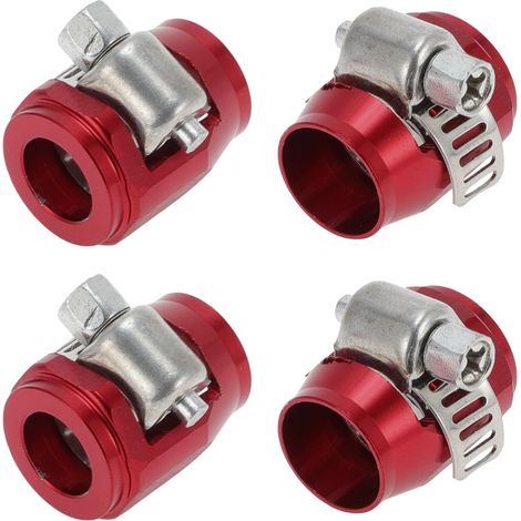 Morsetto di finitura per tubo flessibile AN4 applicabile/Finitore terminale per tubi flessibili in gomma per olio e carburante/Lega di alluminio resistente/4 pezzi rossi