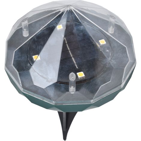 Lampe solaire de jardin étanche à LED, design unique en forme de diamant, à encastrer au sol, idéale pour les cours, jardins et parcs. (1/5)