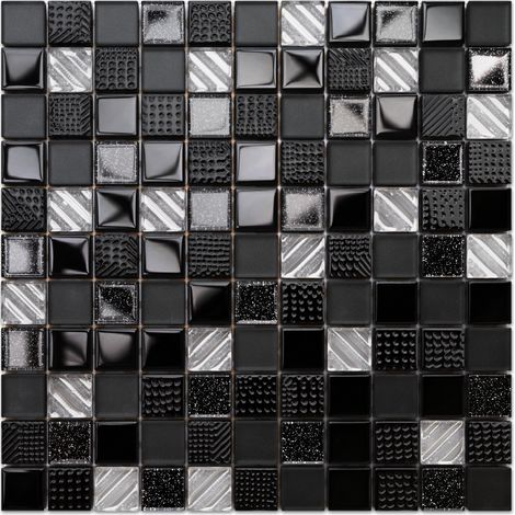 Ilcom mosaico in vetro su rete per bagno e cucina 30cm x 30cm - Starlight night (1/4)