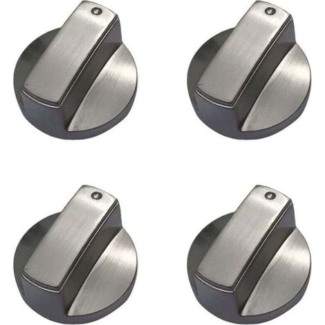 Lot de 4 boutons universels pour cuisinière à gaz en métal, fixation 6 mm, pièces de rechange adaptables pour tous types de plaques de cuisson à gaz (1/5)