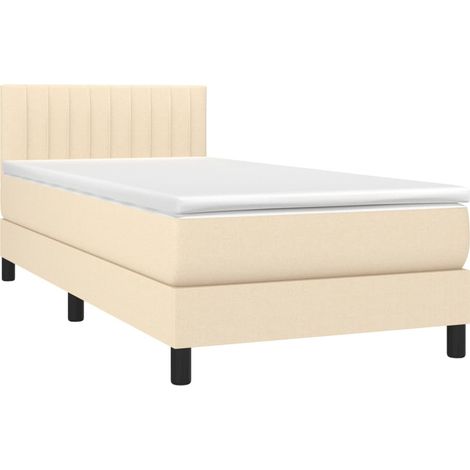 Giroletto a Molle con Materasso Crema 90x200 cm inTessuto vidaXL (1/5)