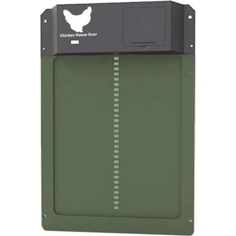 Porte automatique ChickenGuard Premium pour poulailler, porte automatique pour poulailler, porte automatique pour poulailler (verte) (1/4)