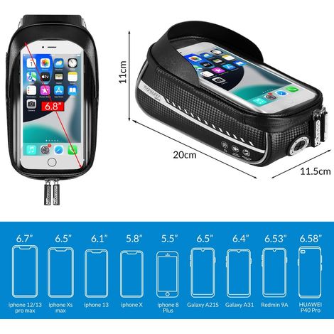 Borsa da telaio per bici impermeabile touchscreen 085 l nera (1/5)